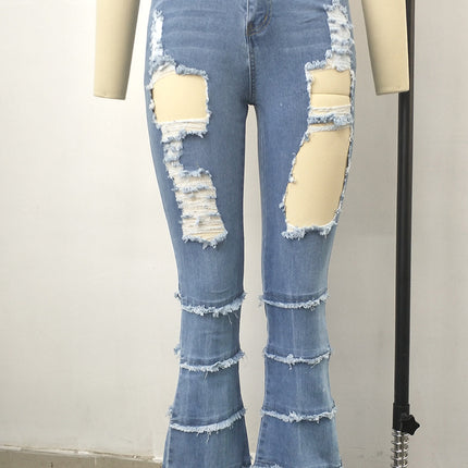 Modische Bootcut-Jeans mit hoher Taille und Stretch für Damen