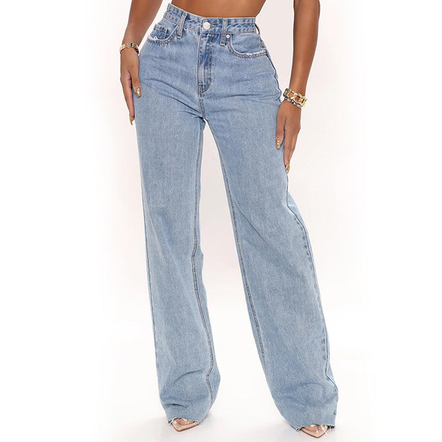 Frühlings-Sommer-Damen-hohe elastische Denim-Jeans