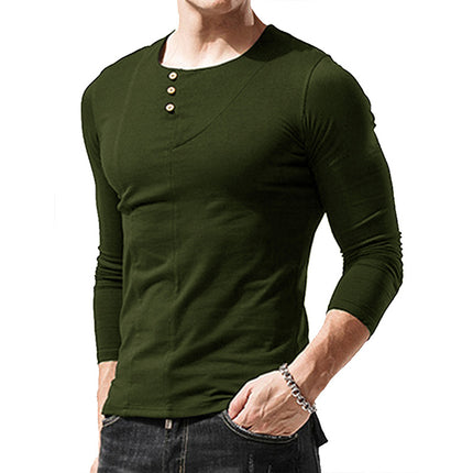 Wholesale Men's Casual Sports Long Sleeve Crewneck T-Shirt
