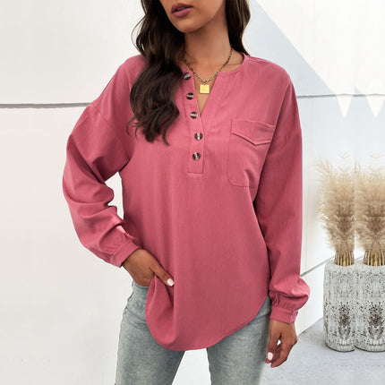Wholesale Ladies Fall Top Long Sleeve Design Pullover Shirt