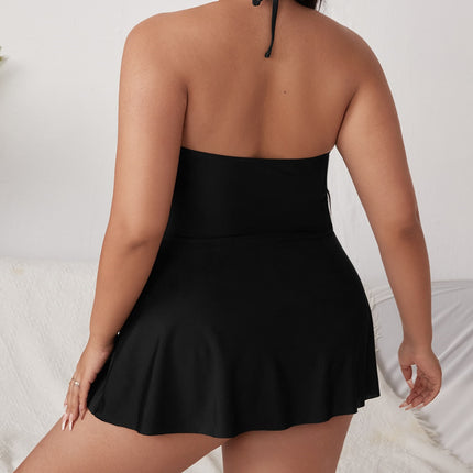 Wholesale Women's Plus Size One-Piece Swimsuit Short Dress Swimsuit