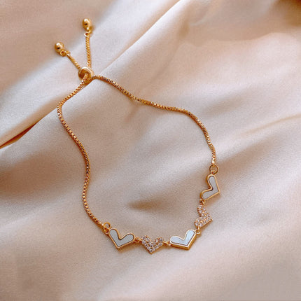 Wholesale Rhinestone Ring Heart Bracelet Fashion Pearl Bracelet