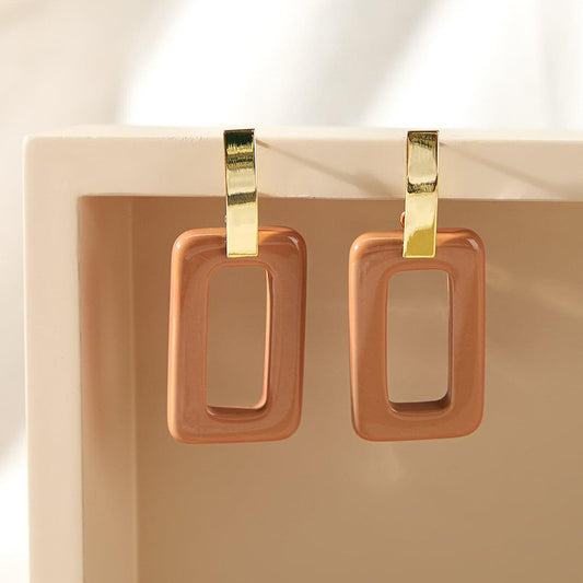 Wholesale Geometric Resin Cutout Simple Square Earrings