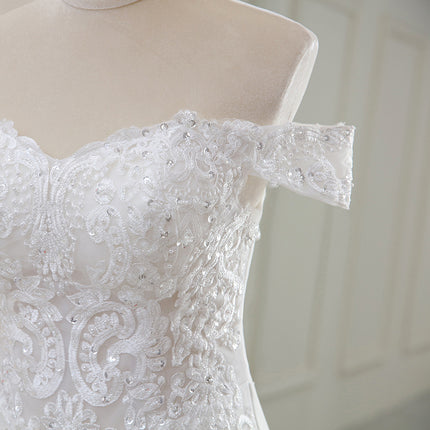 Wholesale Bridal Tail Slim One Shoulder Wedding Dress