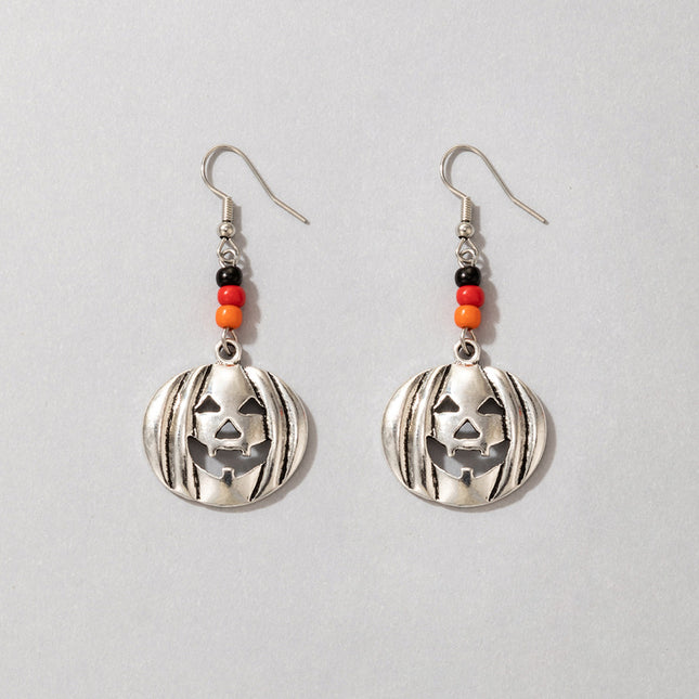 Fun Spooky Halloween Pumpkin Alloy Earrings