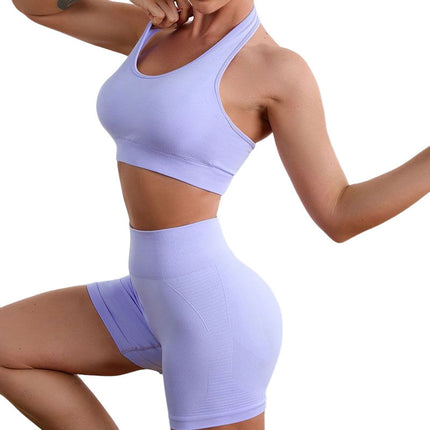 Wholesale Women's Sports Yoga Bra Vest Shorts Two Piece Set