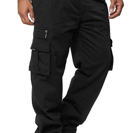 Wholesale Men's Casual Multi-Pocket Loose Straight Cargo Workout Pants