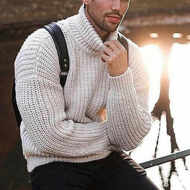 Suéter de manga larga de color sólido para hombre de otoño invierno