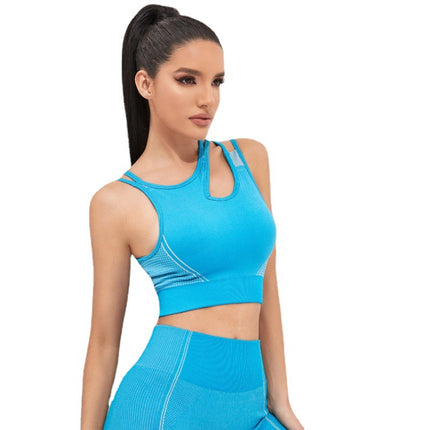Wholesale Women's Yoga Fitness Running Seamless Vest Shorts Two Piece Set