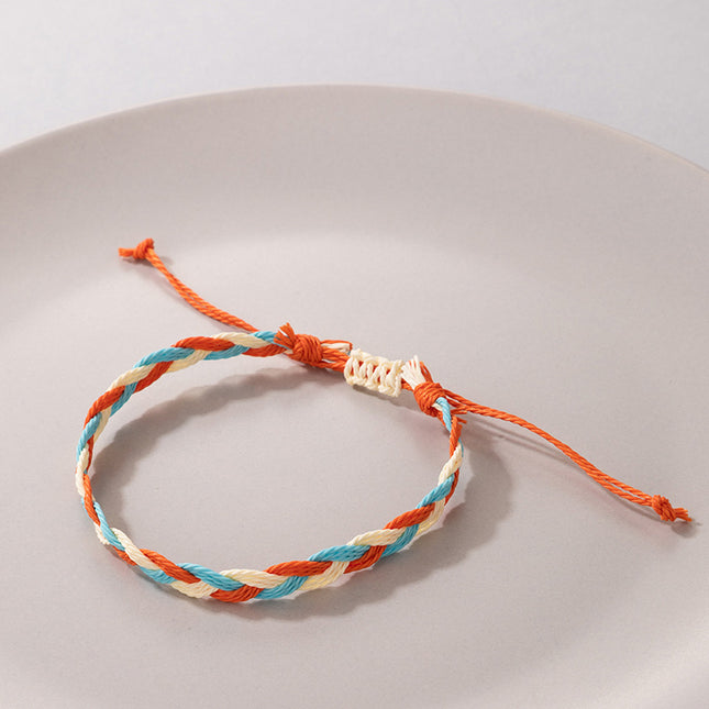 Colorful Braided Rope Multi-strand Braided Adjustable Bracelet