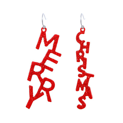 Christmas Creative Santa Claus Earrings English Alphabet Earrings