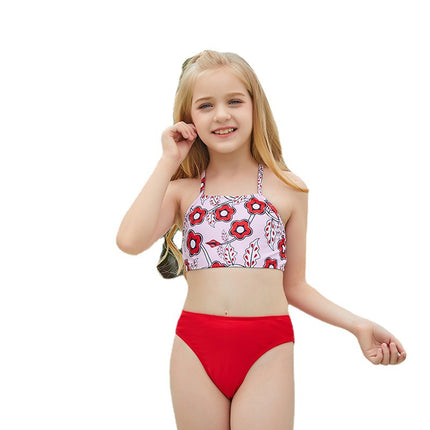 Bikini de dos piezas para niños Traje de baño para niñas sin espalda para niñas
