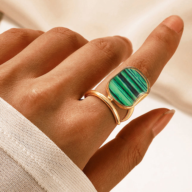 Green Marble Ring