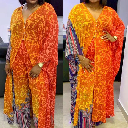 Wholesale African Women's Print Ethnic Style Robe Dress