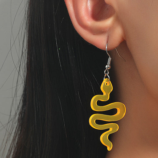 Wholesale Snake Acrylic Drop EClear Resin Earrings