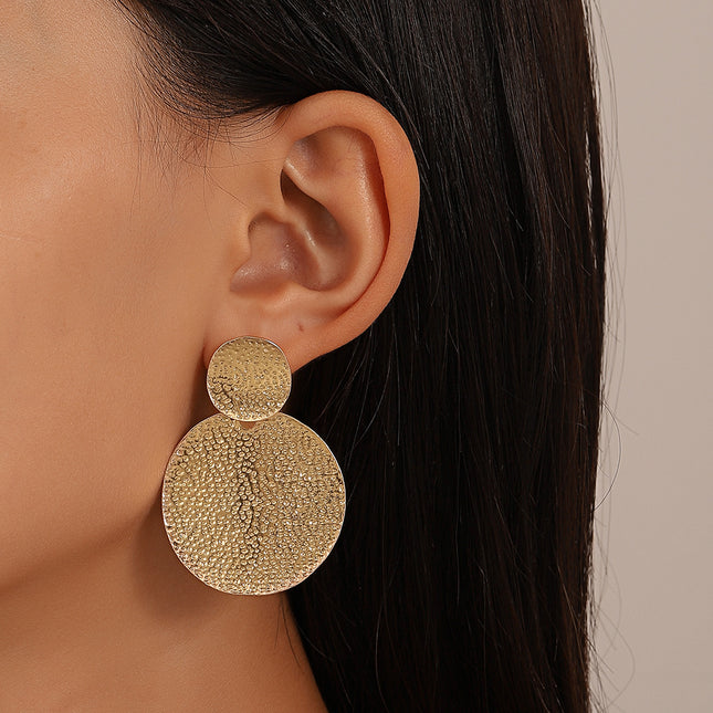 Wholesale Fashion Disc Earrings Trendy Geometric Large Earrings