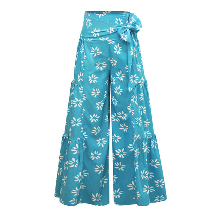 Wholesale Women's Spring/Summer Printed Ladies Casual Beach Wide Leg Pants