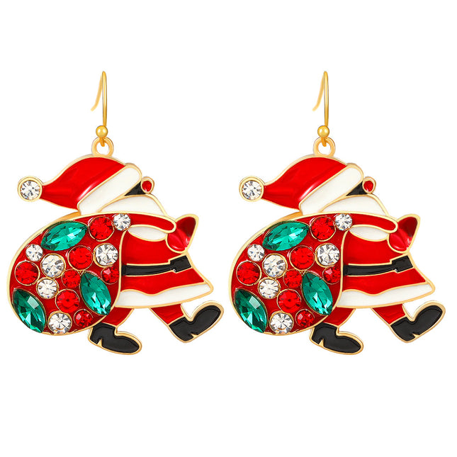 Weihnachtskreative Weihnachtsmann-Ohrringe Englische Alphabet-Ohrringe