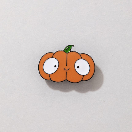 Halloween Fun Big Eyes Orange Pumpkin Brooch
