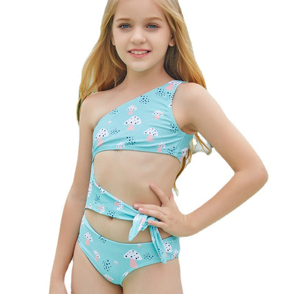 Wholesale Kids One Piece Swimsuit Girls One Shoulder Swimsuit
