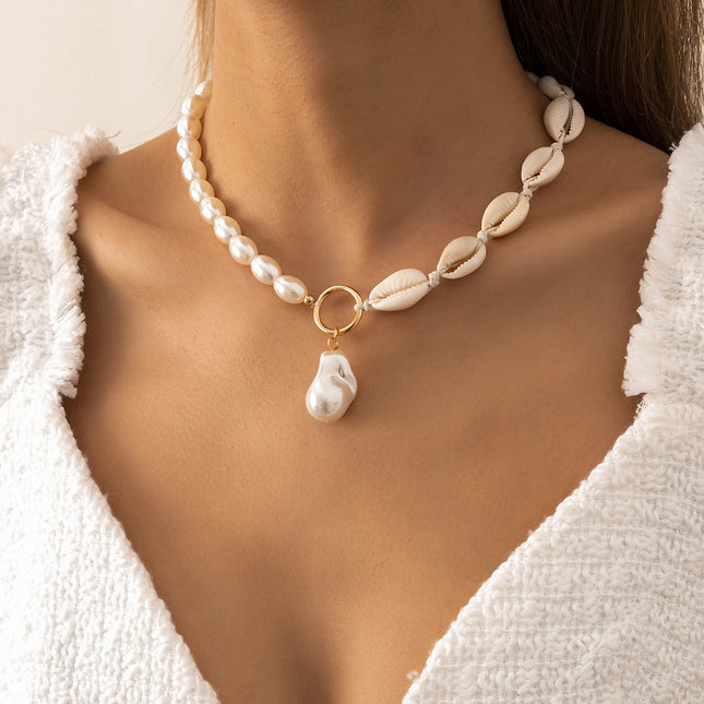 Wholesale Shaped Pearl Necklace Shell Clavicle Chain Necklace