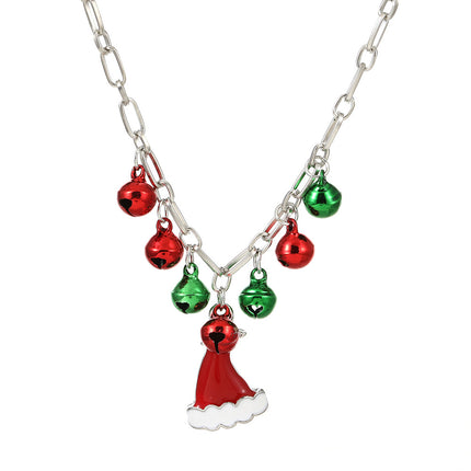 Christmas Cartoon Snowman Bell Clavicle Chain Necklace