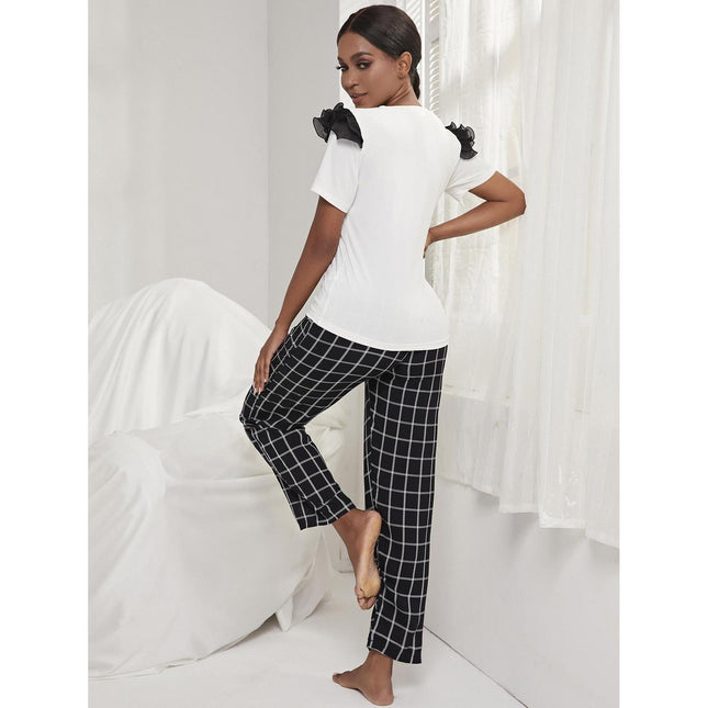 Women's Homewear Set Short Sleeve Trousers Home Pajamas