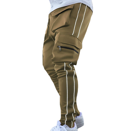Pantalones cargo reflectantes rectos de gran tamaño de primavera otoño para hombre
