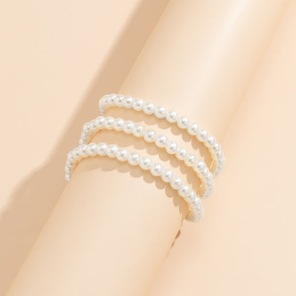 Tobillera de borla con cuentas de perlas de imitación Tobillera de cadena de empeine simple