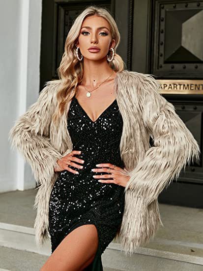 Wholesale Women's Winter Faux Fur Mid-Length Plus Size Long Coat