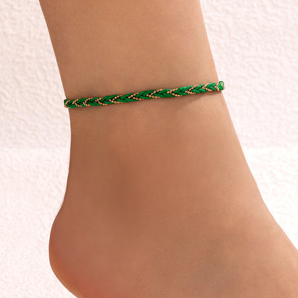 Ethnic Braided Twist Color Cord Bracelet Single