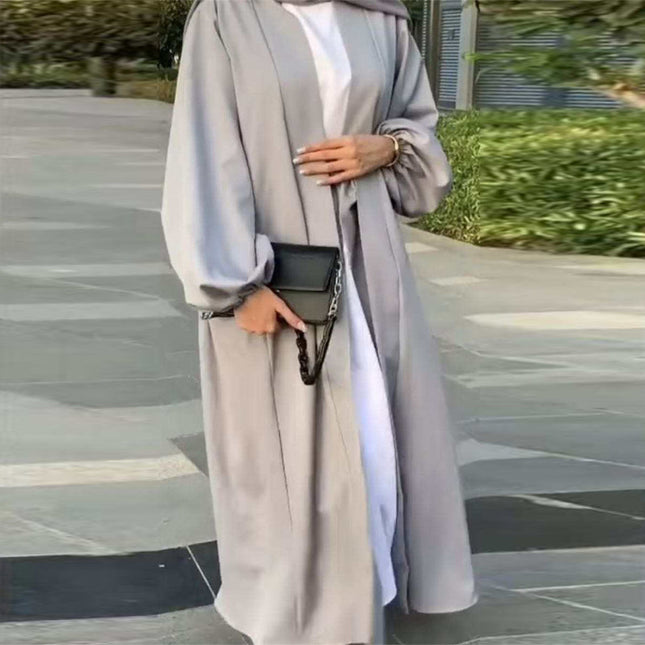 Albornoz tipo cárdigan con cordón y bolsillo de Oriente Medio de Dubái