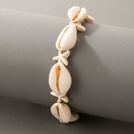 Wholesale Fashion White Seashell Starfish Single Ply Bracelet