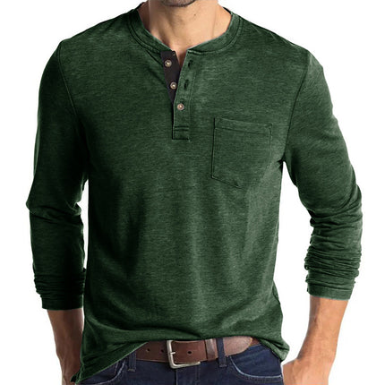 Wholesale Men's Casual Long Sleeve Round Neck T-Shirt