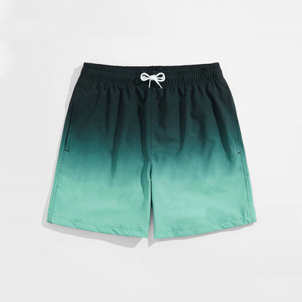 Wholesale Men's Gradient Color Swim Trunks Quick Dry Beach Shorts