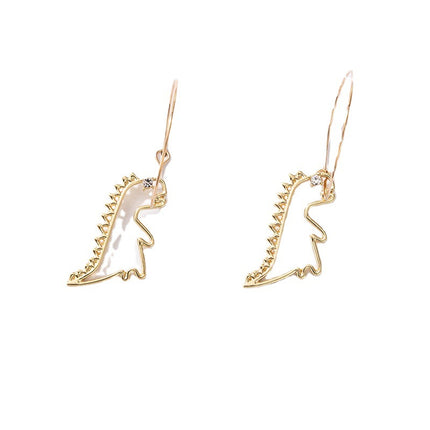 Wholesale Fashion Gold Rhinestone Dinosaur Animal Earrings