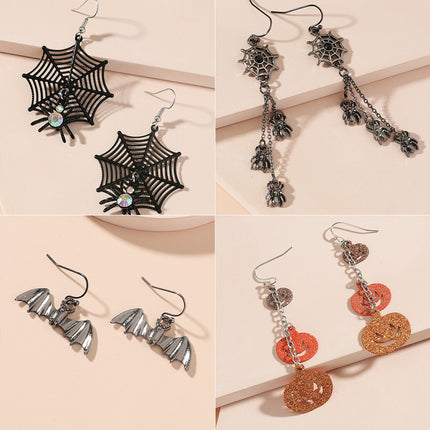 Großhandels-Halloween-Ideen-Geist-Fledermaus-Spinnen-Schädel-Ohrringe