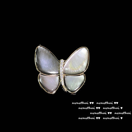 Pearl Ring Shell Bead Flower Zircon Earring Butterfly Brooch