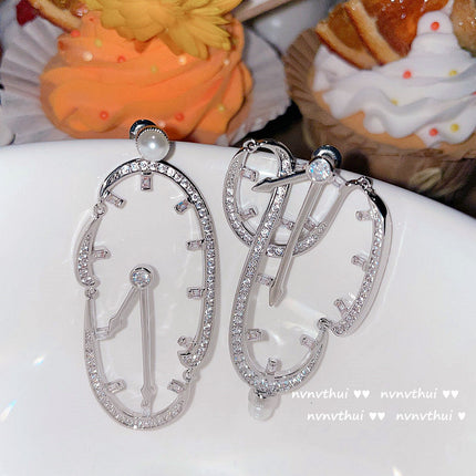 Wholesale 18K Faceted Zircon Clock Earrings Star Bow Knot Earrings