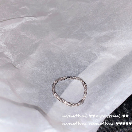 Snowflake Thin Chain Ring 18K White Gold Plated Ring