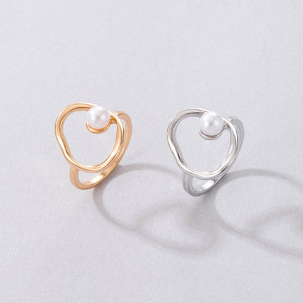 Pearl Open Round Simple Index Finger Ring