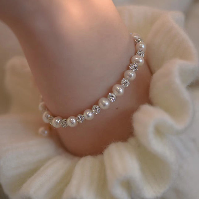 Süßwasserperle Handgemachtes Armband Mädchen Edition Perlenarmband Schmuck Kristall