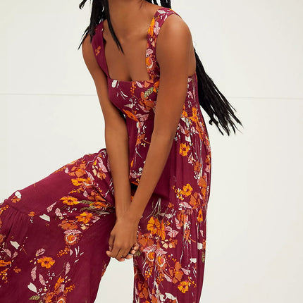 Wholesale Women's Summer Fashion Floral Suspender Jumpsuit