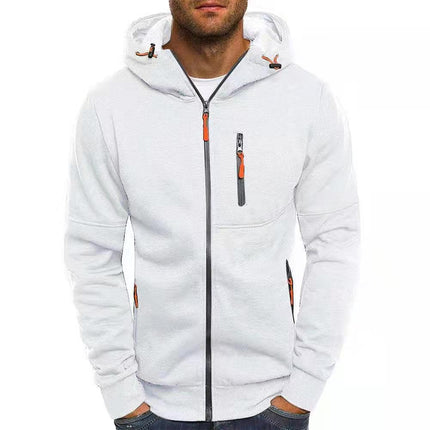 Wholesale Men's Sports Casual Jacquard Hoodies Cardigan Hooded Jacket