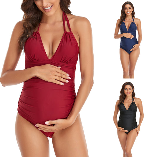 Wholesale Maternity Bikini Sexy Ruffled One-Piece Swimsuit