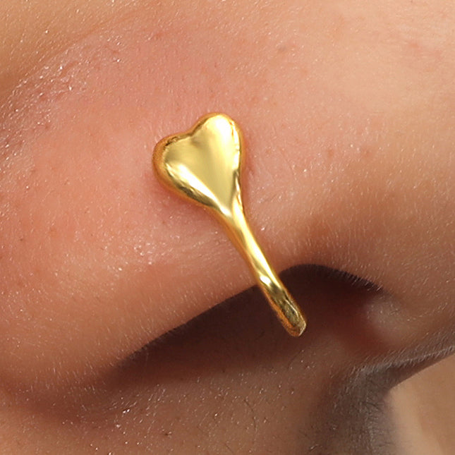Wholesale U Shaped Leaves Heart Nose Studs Nose Ring