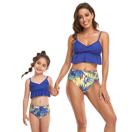 Parent-child Print Swimsuit Fly Tankini