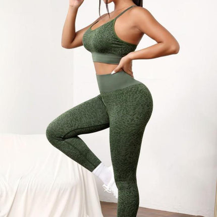 Nahtloses Sport-Yoga-BH-Leggings-Set für Damen mit hoher Taille