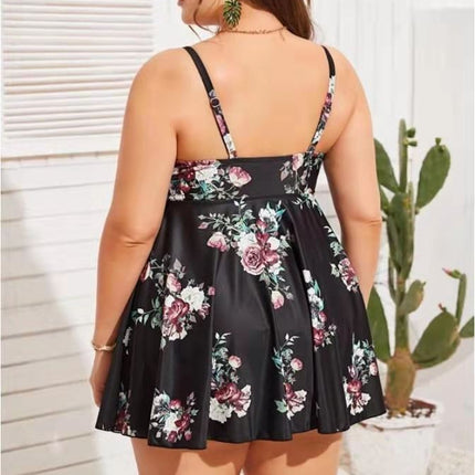 Wholesale Women's Split Plus Size Sexy Skirt Bikini Print Swimsuit