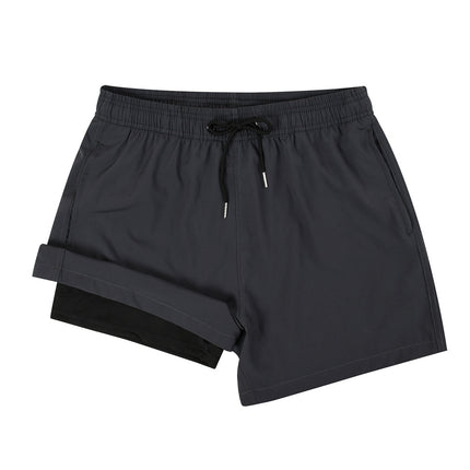 Wholesale Double Layer Swimming Trunks Men's Fitness Beach Shorts